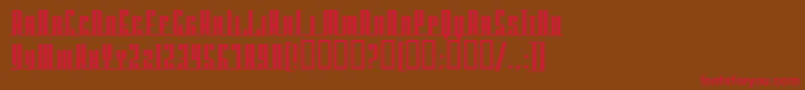 AmericanaDreamsScUpright Font – Red Fonts on Brown Background