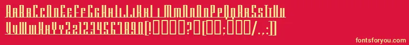 フォントAmericanaDreamsScUpright – 黄色の文字、赤い背景
