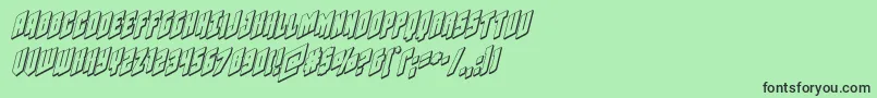 Шрифт Galaxyforce3Dital – чёрные шрифты на зелёном фоне