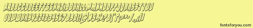 フォントGalaxyforce3Dital – 黒い文字の黄色い背景