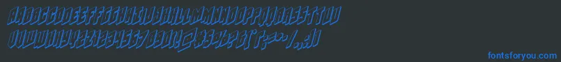 フォントGalaxyforce3Dital – 黒い背景に青い文字