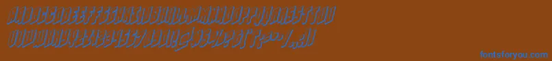 フォントGalaxyforce3Dital – 茶色の背景に青い文字