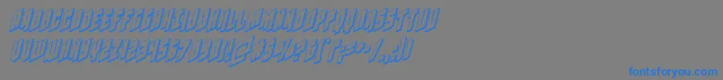 フォントGalaxyforce3Dital – 灰色の背景に青い文字