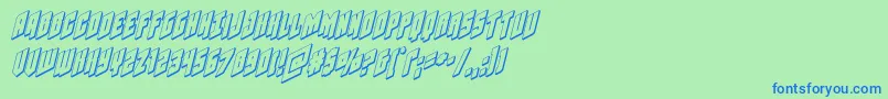 Galaxyforce3Dital Font – Blue Fonts on Green Background