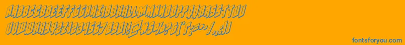 Шрифт Galaxyforce3Dital – синие шрифты на оранжевом фоне