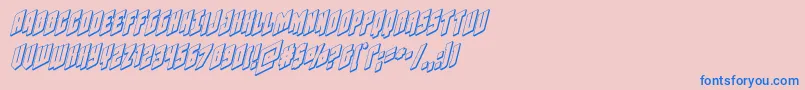 フォントGalaxyforce3Dital – ピンクの背景に青い文字