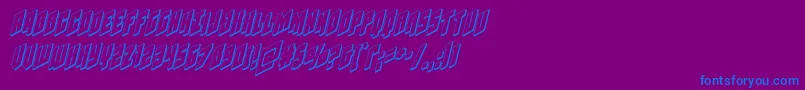 Galaxyforce3Dital-fontti – siniset fontit violetilla taustalla