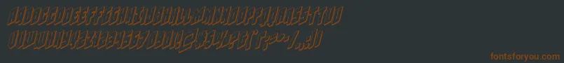 Galaxyforce3Dital-fontti – ruskeat fontit mustalla taustalla