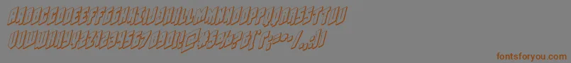 フォントGalaxyforce3Dital – 茶色の文字が灰色の背景にあります。