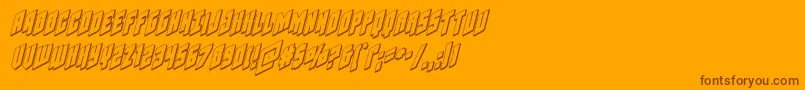 フォントGalaxyforce3Dital – オレンジの背景に茶色のフォント