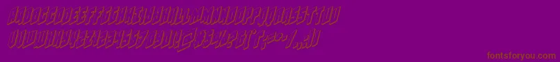 フォントGalaxyforce3Dital – 紫色の背景に茶色のフォント