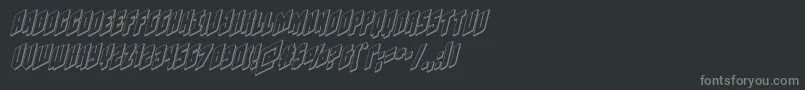 Galaxyforce3Dital-fontti – harmaat kirjasimet mustalla taustalla