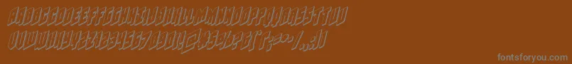 フォントGalaxyforce3Dital – 茶色の背景に灰色の文字