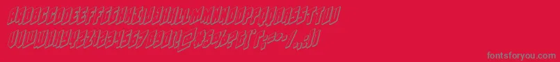 Galaxyforce3Dital-fontti – harmaat kirjasimet punaisella taustalla
