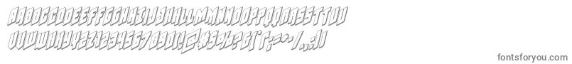 Galaxyforce3Dital-fontti – harmaat kirjasimet valkoisella taustalla