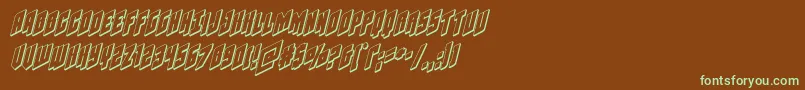 Шрифт Galaxyforce3Dital – зелёные шрифты на коричневом фоне