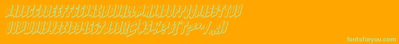 Шрифт Galaxyforce3Dital – зелёные шрифты на оранжевом фоне