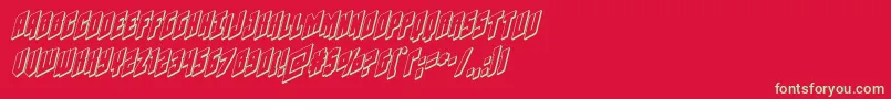 フォントGalaxyforce3Dital – 赤い背景に緑の文字