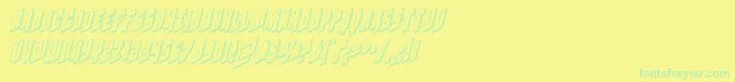 Galaxyforce3Dital-Schriftart – Grüne Schriften auf gelbem Hintergrund