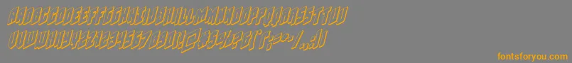 Шрифт Galaxyforce3Dital – оранжевые шрифты на сером фоне
