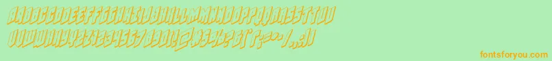 Galaxyforce3Dital-Schriftart – Orangefarbene Schriften auf grünem Hintergrund