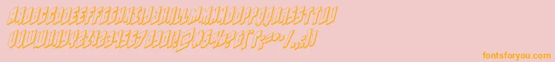 Galaxyforce3Dital-Schriftart – Orangefarbene Schriften auf rosa Hintergrund