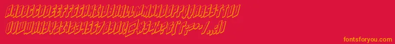 フォントGalaxyforce3Dital – 赤い背景にオレンジの文字