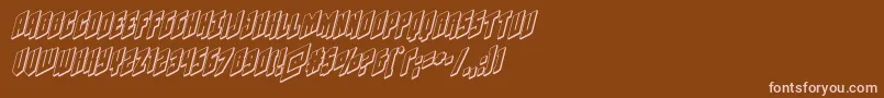 フォントGalaxyforce3Dital – 茶色の背景にピンクのフォント