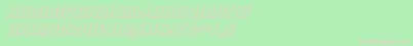 フォントGalaxyforce3Dital – 緑の背景にピンクのフォント