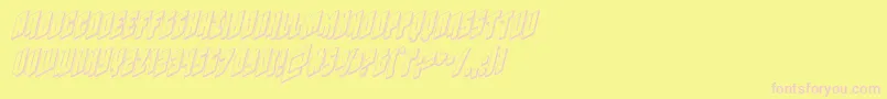 フォントGalaxyforce3Dital – ピンクのフォント、黄色の背景