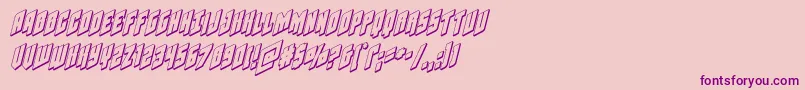 Galaxyforce3Dital-fontti – violetit fontit vaaleanpunaisella taustalla