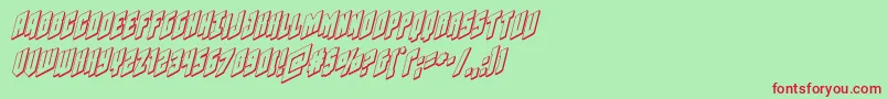 フォントGalaxyforce3Dital – 赤い文字の緑の背景