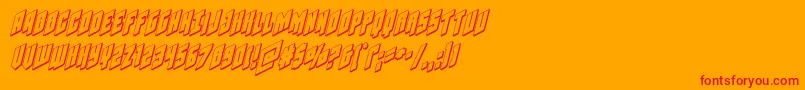 Galaxyforce3Dital-Schriftart – Rote Schriften auf orangefarbenem Hintergrund