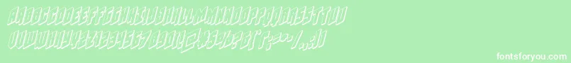 Galaxyforce3Dital-Schriftart – Weiße Schriften auf grünem Hintergrund