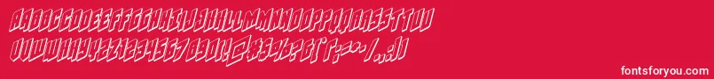 Galaxyforce3Dital-Schriftart – Weiße Schriften auf rotem Hintergrund