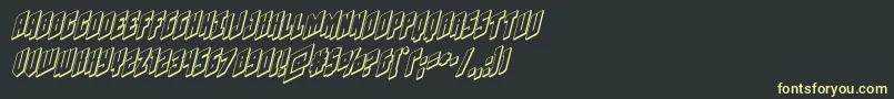 フォントGalaxyforce3Dital – 黒い背景に黄色の文字