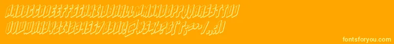 Galaxyforce3Dital-fontti – keltaiset fontit oranssilla taustalla