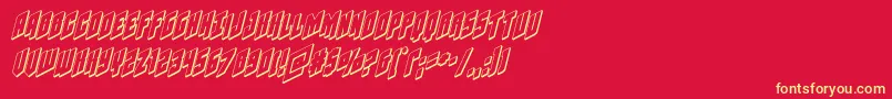 Galaxyforce3Dital-Schriftart – Gelbe Schriften auf rotem Hintergrund