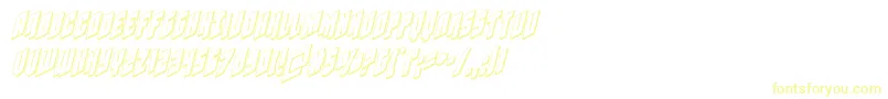 Шрифт Galaxyforce3Dital – жёлтые шрифты на белом фоне