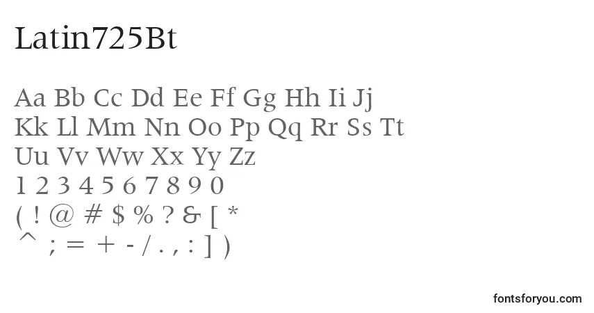 Czcionka Latin725Bt – alfabet, cyfry, specjalne znaki