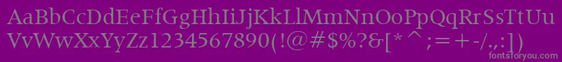 フォントLatin725Bt – 紫の背景に灰色の文字