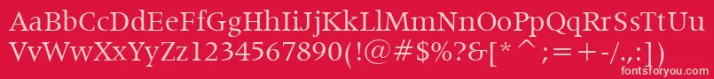 Latin725Bt Font – Pink Fonts on Red Background