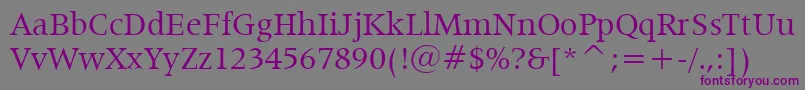 フォントLatin725Bt – 紫色のフォント、灰色の背景