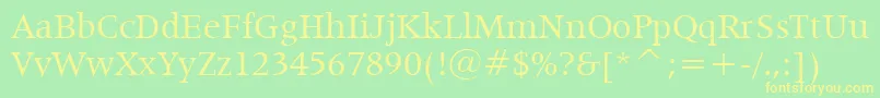 Latin725Bt Font – Yellow Fonts on Green Background