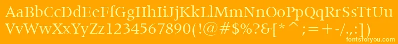 Latin725Bt Font – Yellow Fonts on Orange Background