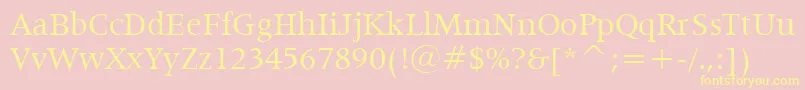 Latin725Bt Font – Yellow Fonts on Pink Background