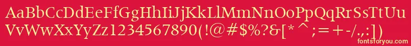 Latin725Bt Font – Yellow Fonts on Red Background