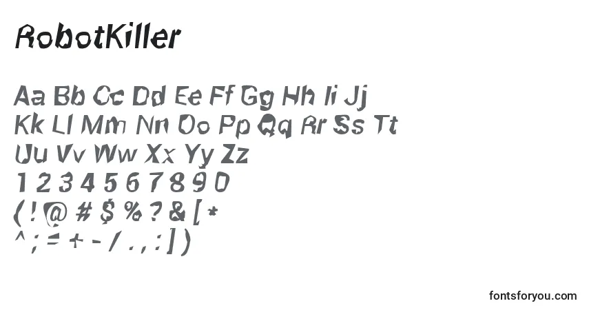 Police RobotKiller - Alphabet, Chiffres, Caractères Spéciaux