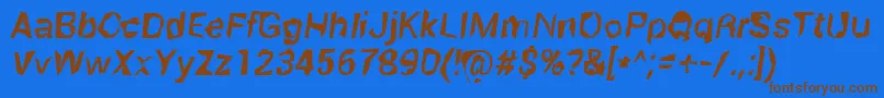 RobotKiller Font – Brown Fonts on Blue Background
