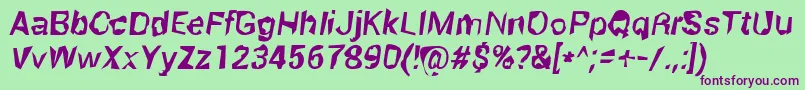 Шрифт RobotKiller – фиолетовые шрифты на зелёном фоне